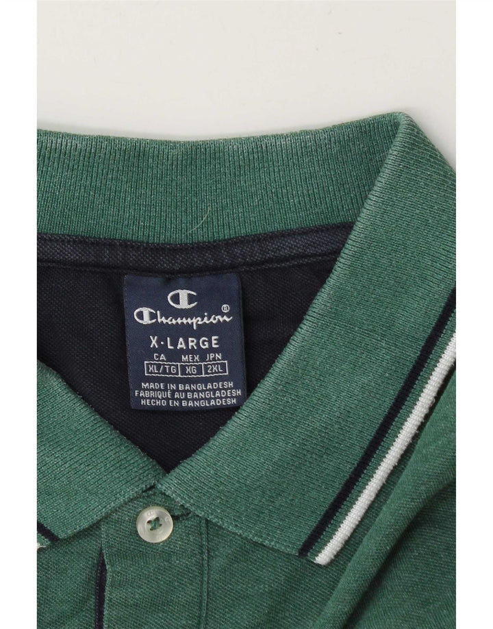 Camisa polo masculina Champion XL listrada verde