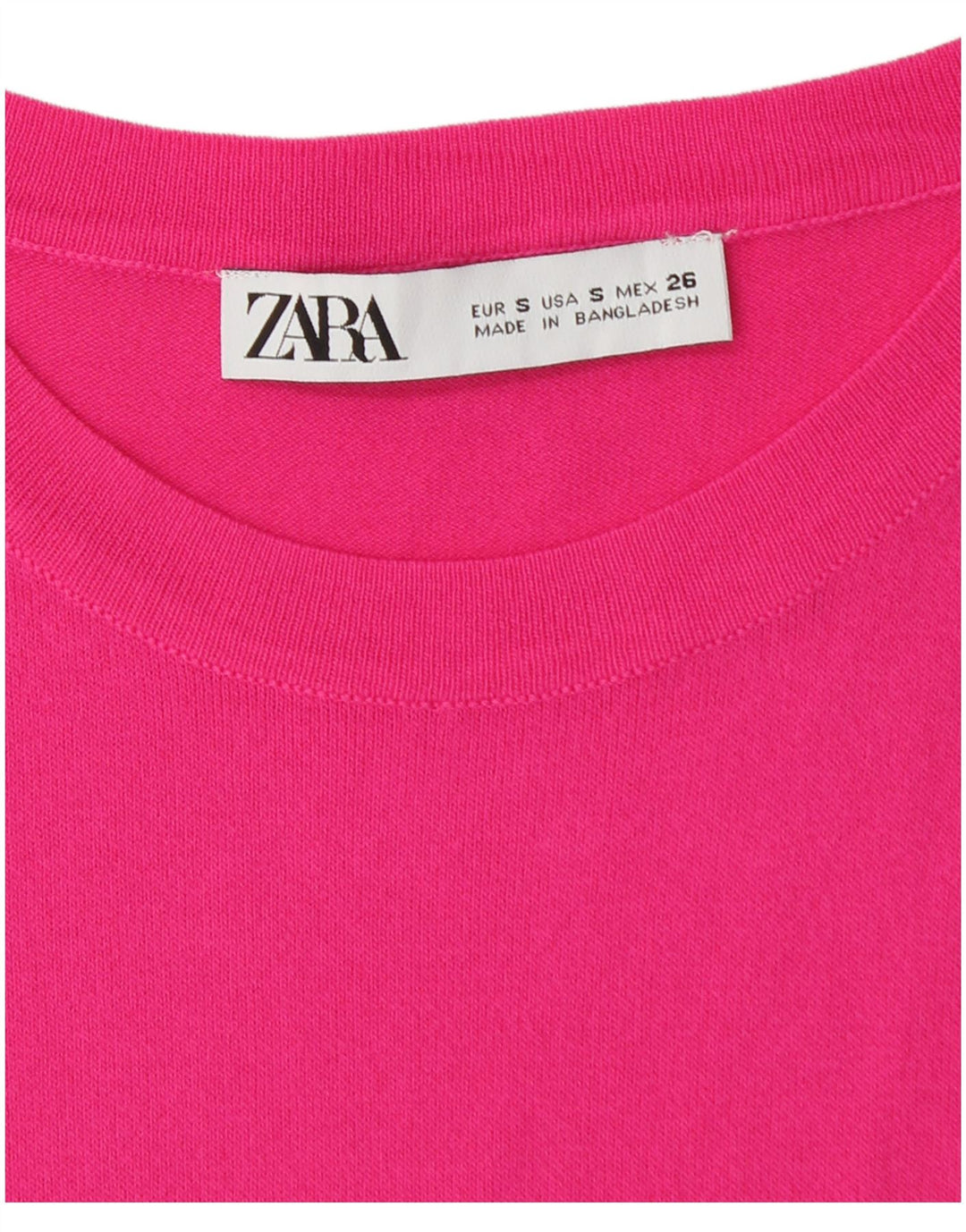 Camiseta feminina Zara UK 8 pequena rosa