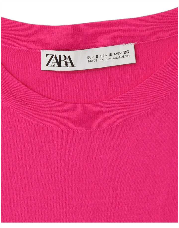 Camiseta feminina Zara UK 8 pequena rosa