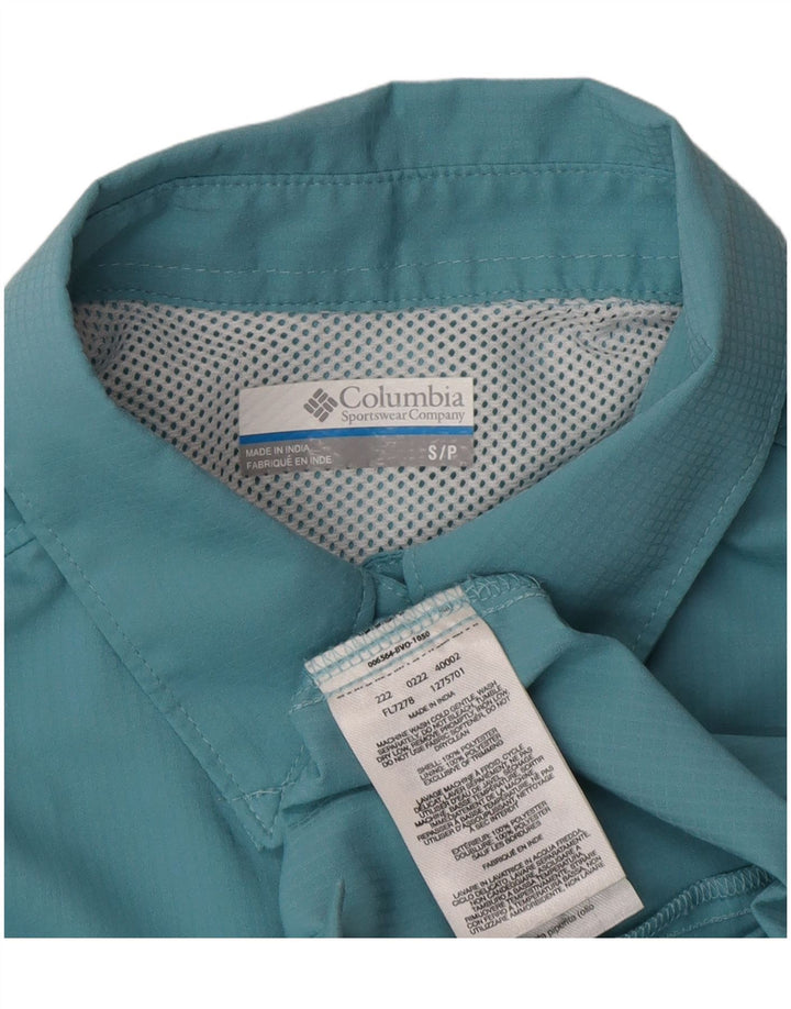 Camisa feminina Columbia UK 10 pequena turquesa poliéster