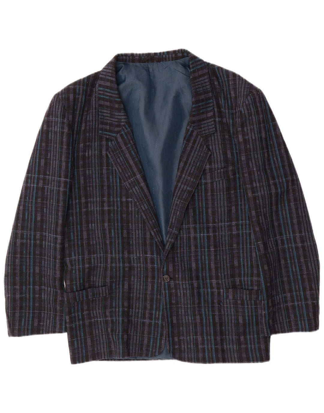 Jaqueta blazer masculina GIERRE com 1 botão Reino Unido 38 médio azul marinho geométrico