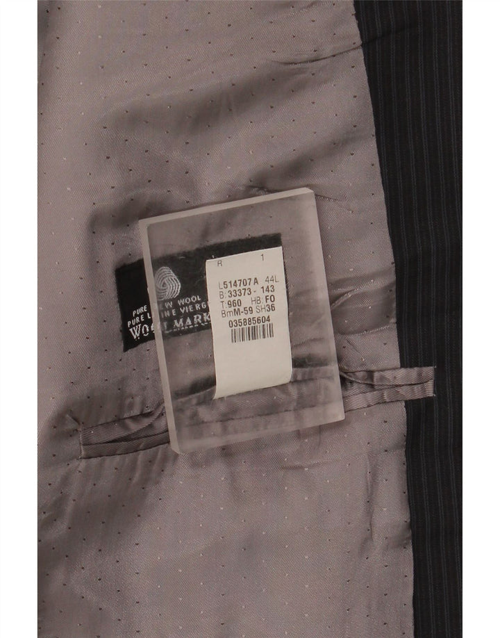 Jaqueta Blazer Longline Masculina Calvin Klein UK 44 2XL Preto Riscas Nova Lã