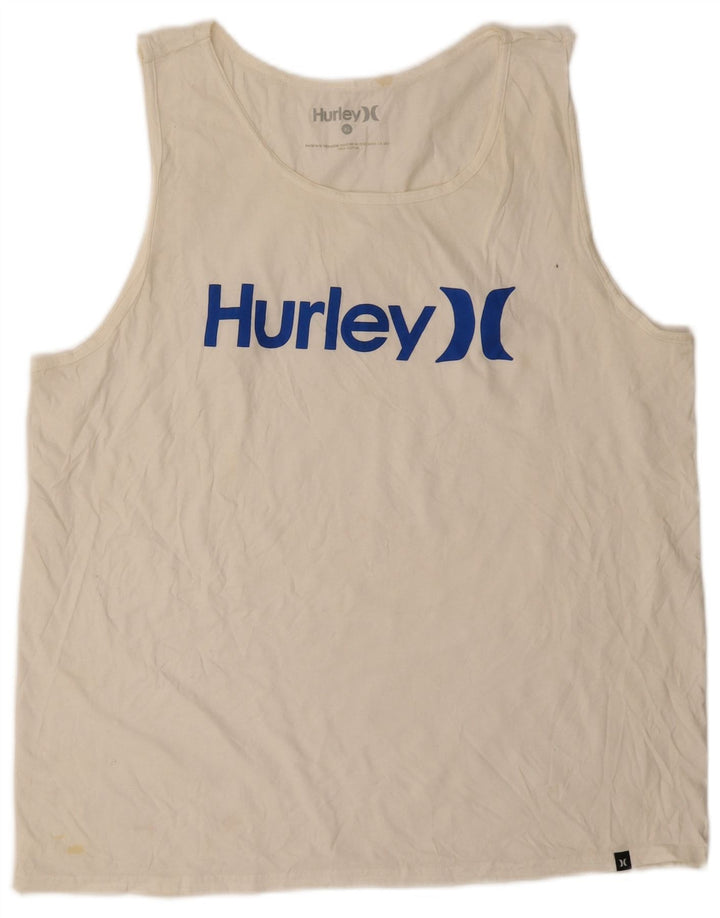Colete gráfico masculino HURLEY Top XL de algodão branco