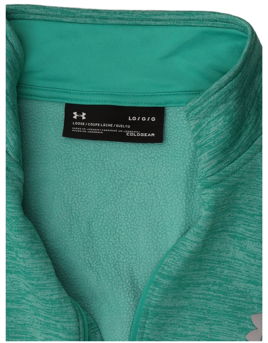 Suéter masculino Under Armour com zíper e gola grande turquesa salpicado