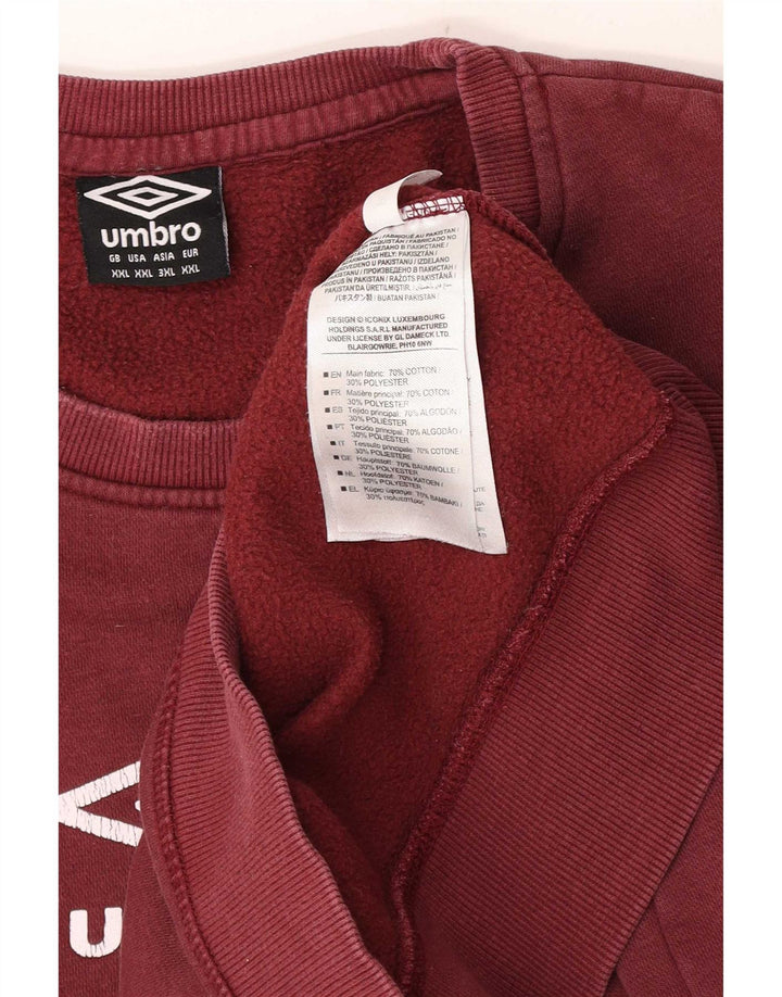 Moletom gráfico masculino Umbro Jumper 2XL Algodão Borgonha