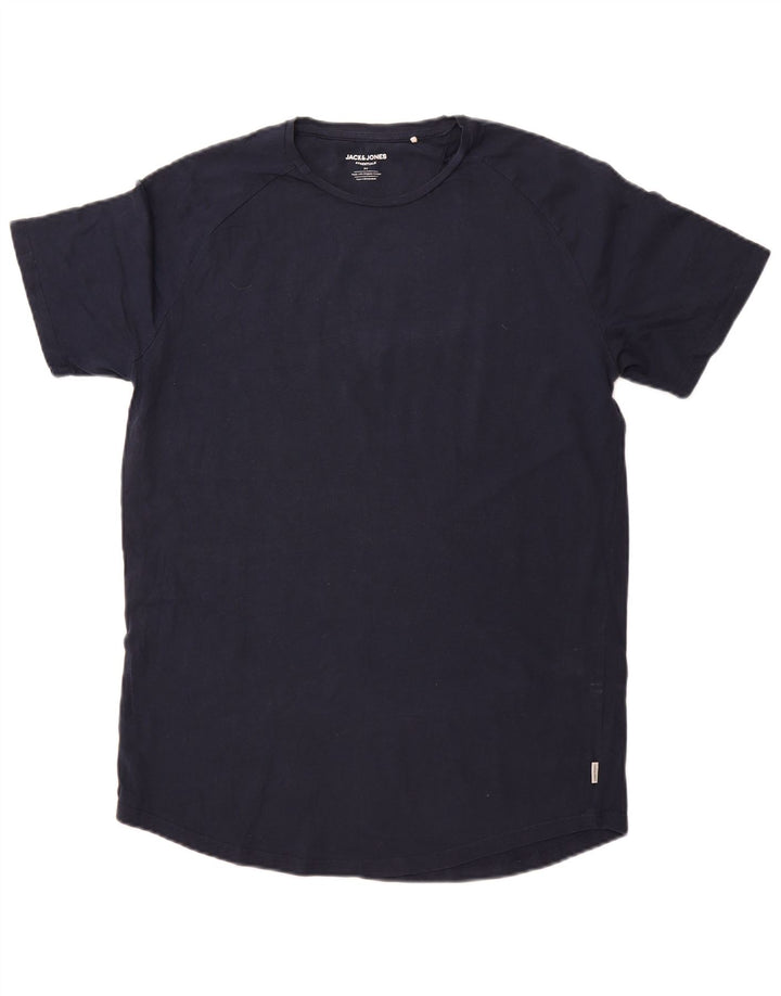 Camiseta masculina JACK & JONES de algodão azul marinho médio