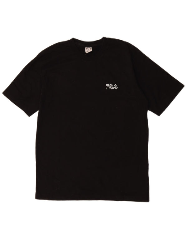 Camiseta masculina Fila Top pequeno algodão preto
