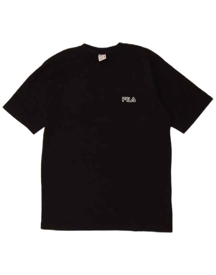 Camiseta masculina Fila Top pequeno algodão preto