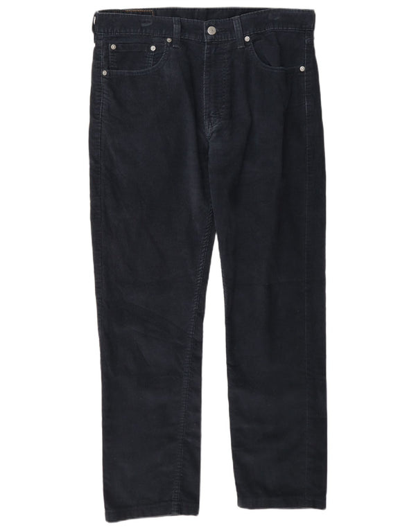 Calça masculina Levi's 505 Straight Corduroy W33 L28 Azul Marinho Algodão