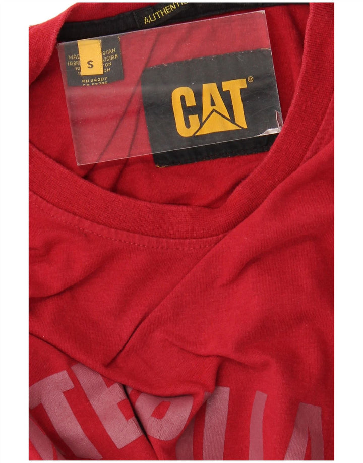 Camiseta gráfica masculina CAT Top pequeno algodão vermelho