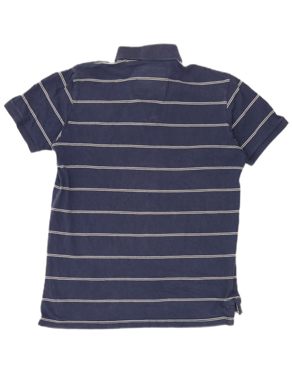 Camisa polo masculina Abercrombie & Fitch XL azul marinho listrado algodão