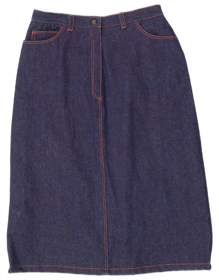 Saia jeans feminina vintage W31 azul marinho médio
