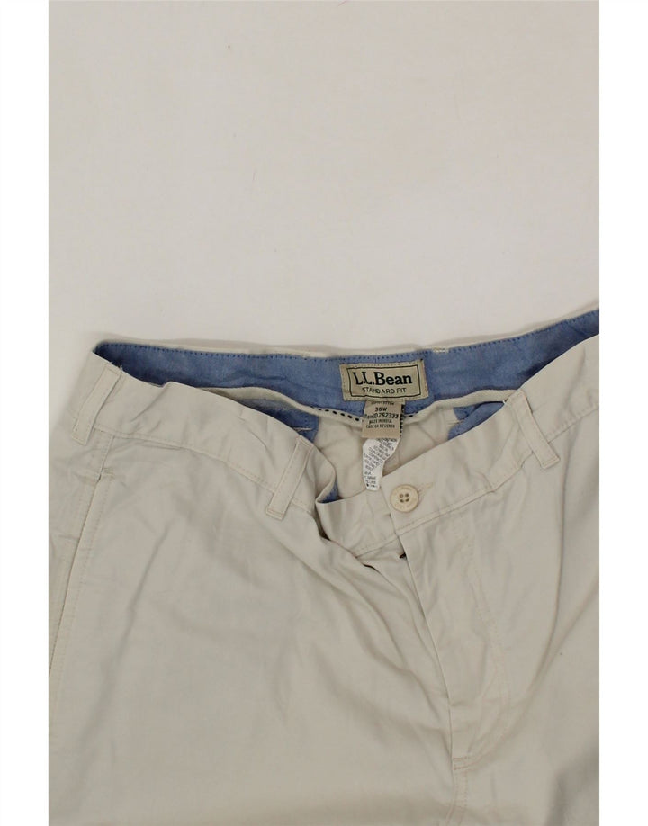 L.L.BEAN Mens Standard Fit Chino Shorts W36 Large White Cotton Vintage L.L.Bean and Second-Hand L.L.Bean from Messina Hembry 