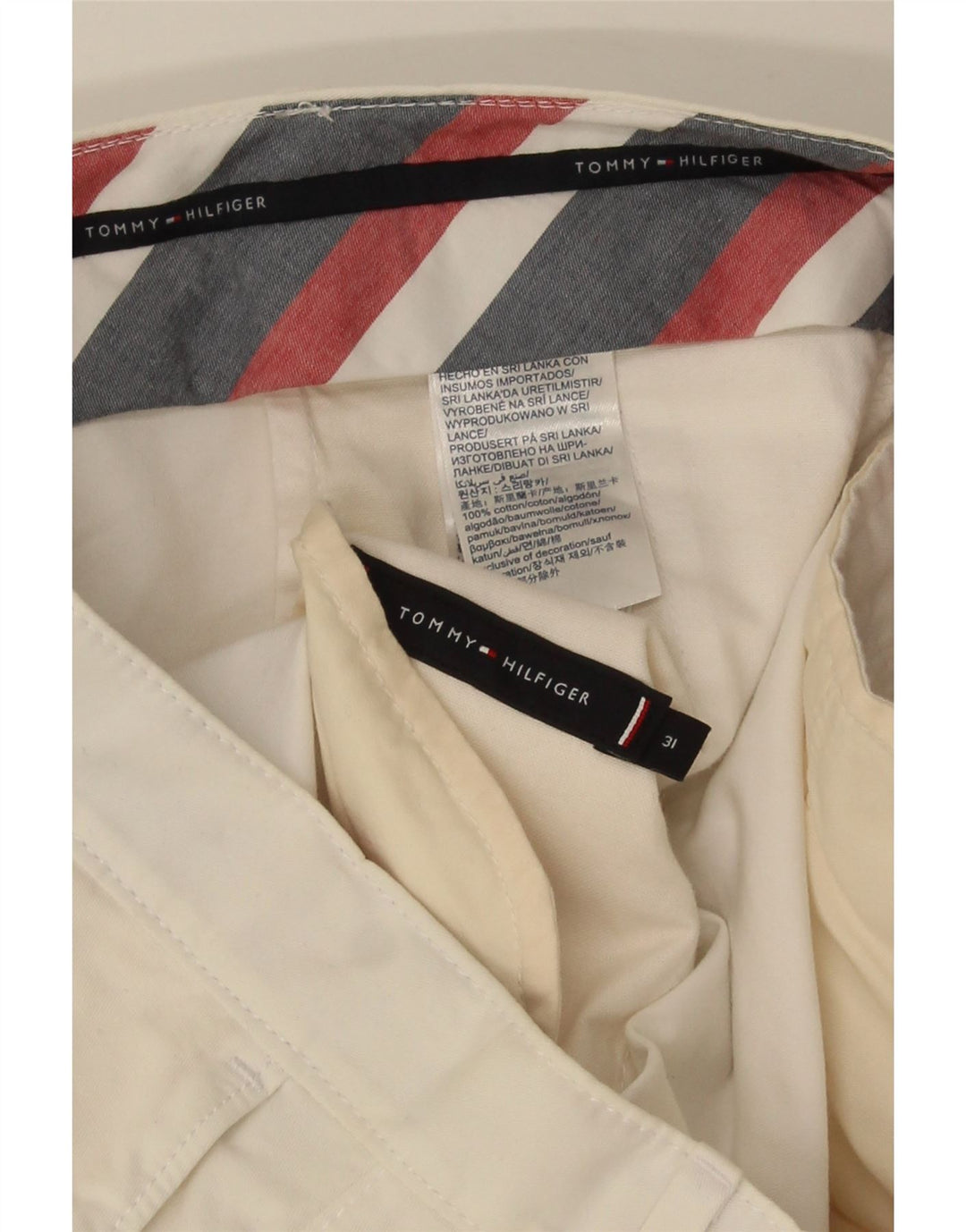 Shorts Chino Masculino TOMMY HILFIGER W31 Médio Algodão Branco