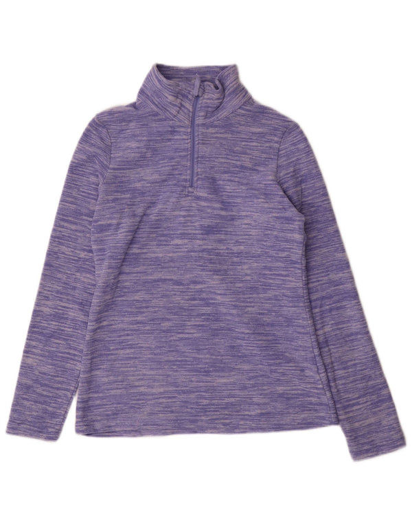 Suéter de lã feminino Mountain Warehouse com zíper e gola UK 10 pequeno roxo manchado