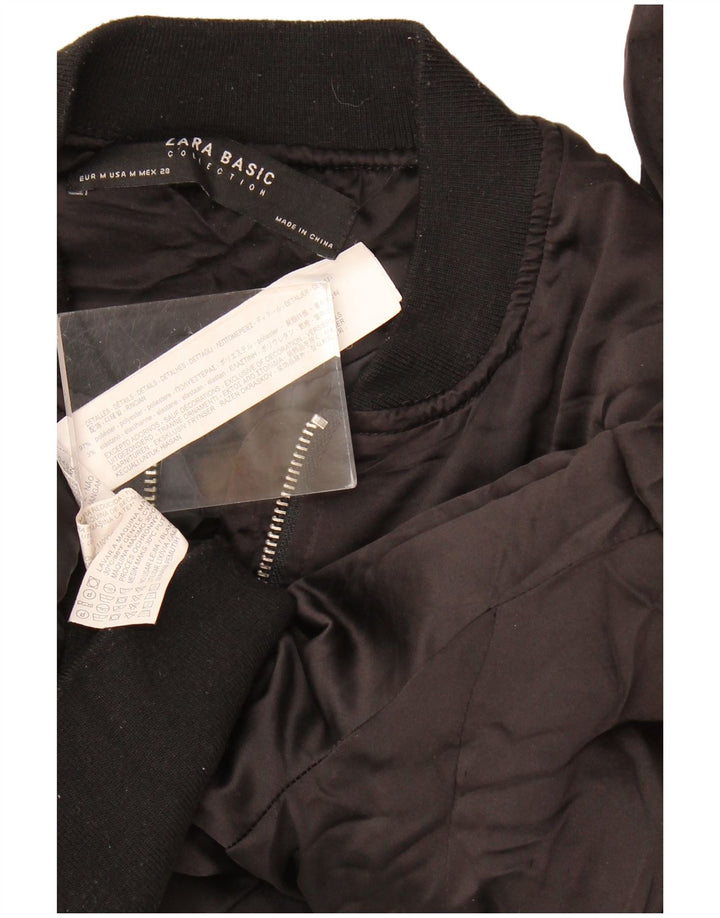 Jaqueta bomber feminina Zara UK 14 poliéster preto médio