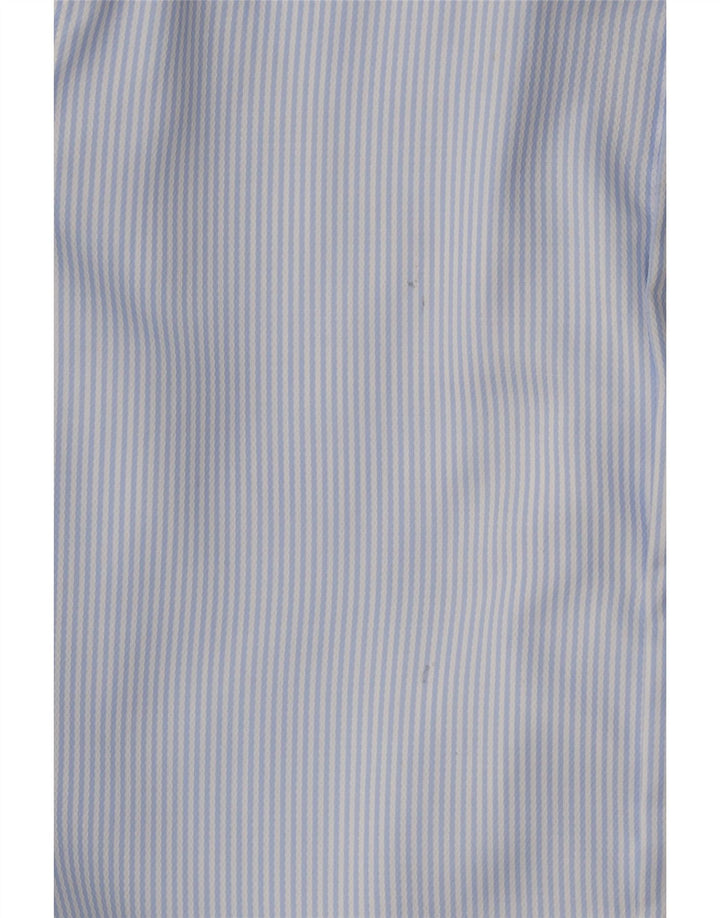 Camisa masculina Boggi de ajuste regular tamanho 39 15 1/2 algodão listrado azul médio