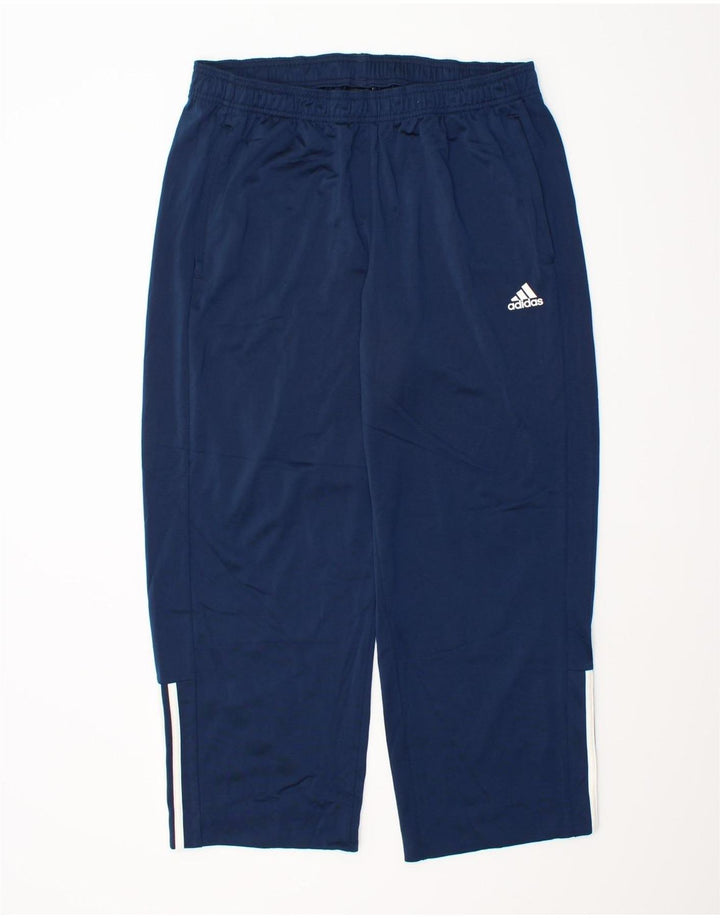Calças de treino masculinas Adidas UK 46/48 XL azul marinho poliéster