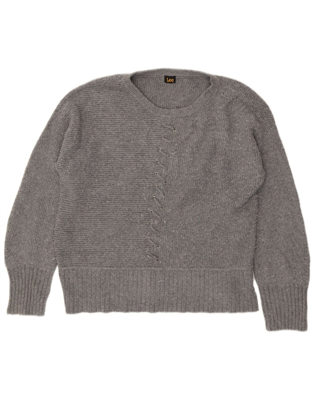 Suéter feminino LEE com gola canoa UK 18 XL cinza poliéster