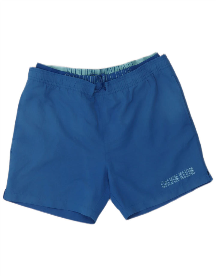 Shorts de natação masculino Calvin Klein grande azul poliéster