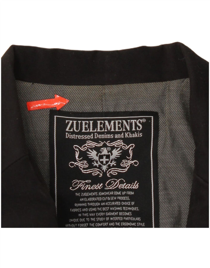 Jaqueta blazer feminina Zu Elements com 3 botões IT 46 grande algodão preto