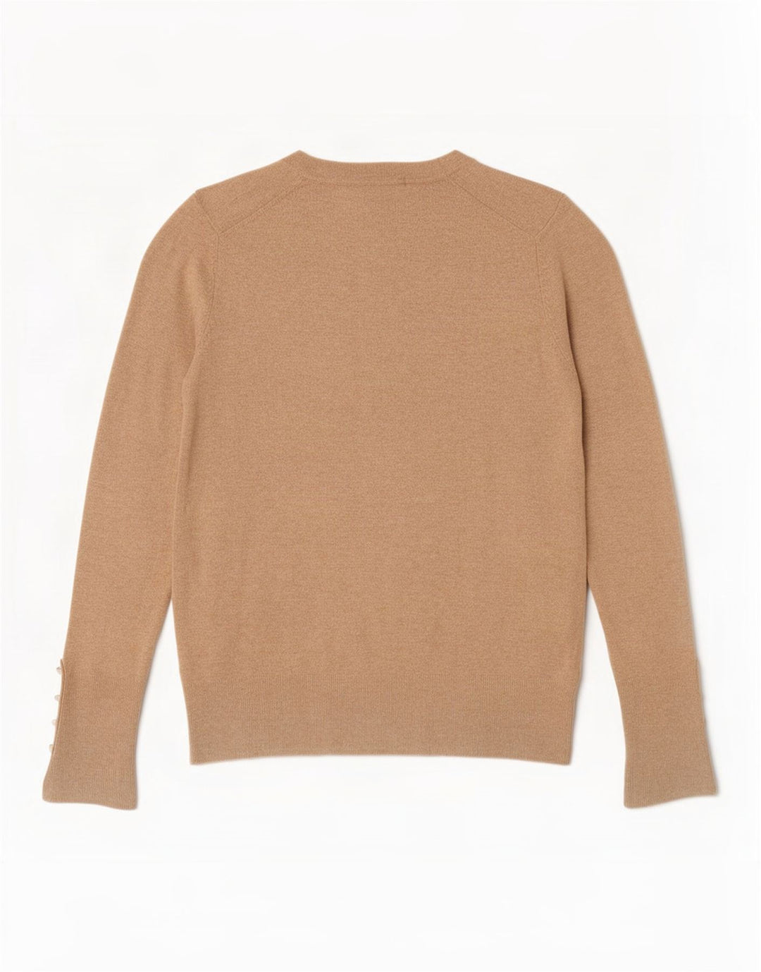 Zara Suéter feminino com gola redonda, Reino Unido 12 Médio Bege