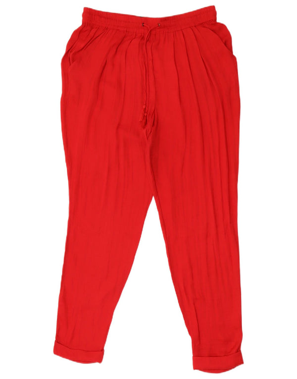 Zara Calça feminina Trafaluc cortada Reino Unido 12 médio W28 L26 vermelho