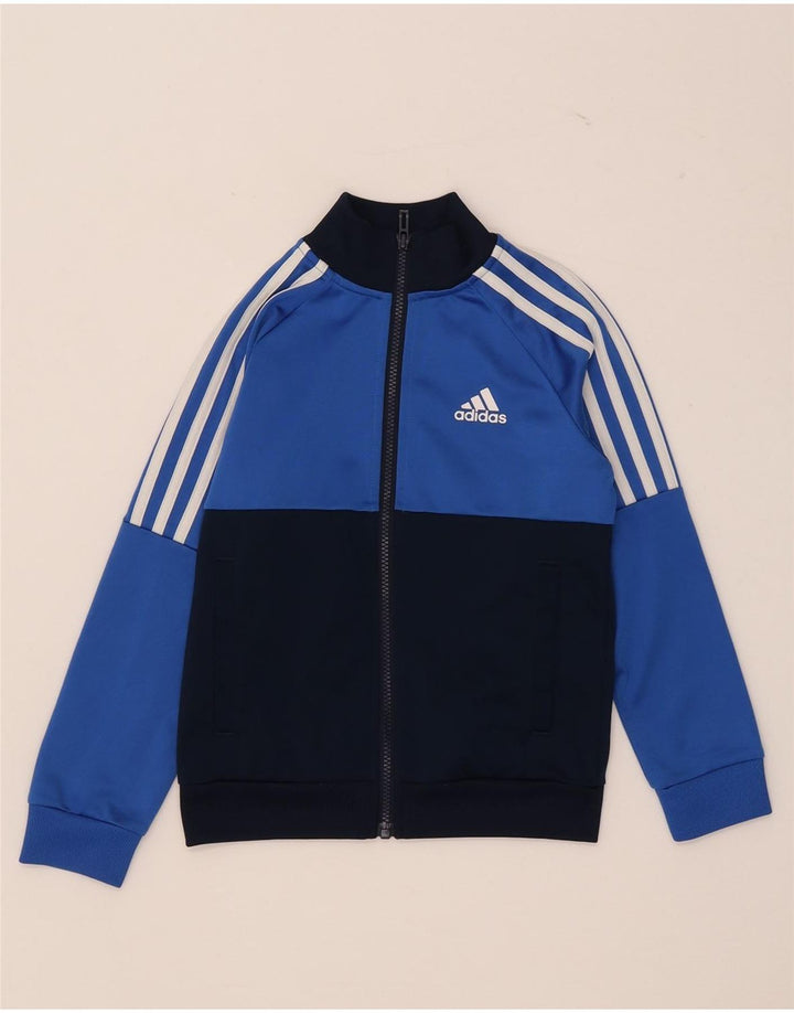 Jaqueta Adidas Meninos Treino Top 7-8 Anos Azul Colorblock Poliéster