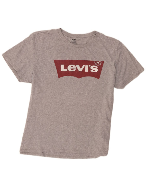Camiseta gráfica masculina Levi's Top 2XL algodão cinza