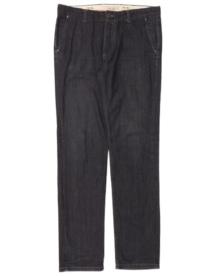 Zara Mens Straight Jeans EU 40 Médio W31 L34 Azul Marinho