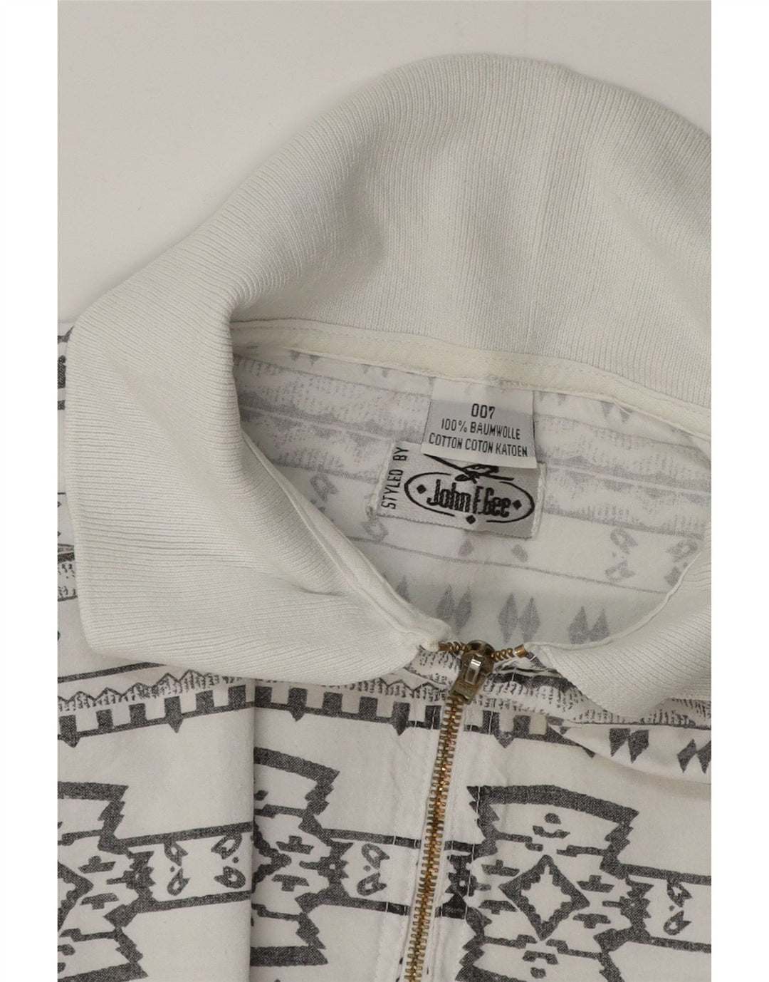 Pulôver masculino de manga curta JOHN F GEE 2XL algodão geométrico branco