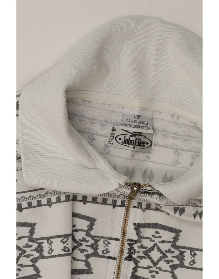 Pulôver masculino de manga curta JOHN F GEE 2XL algodão geométrico branco