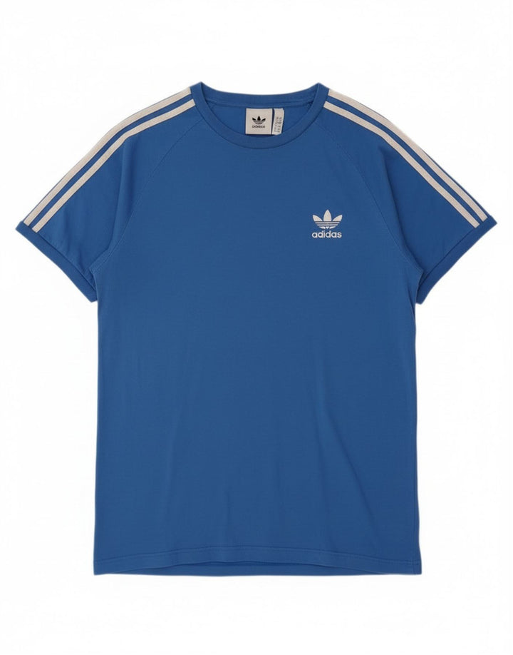 Adidas Mens Camiseta Top Médio Algodão Azul