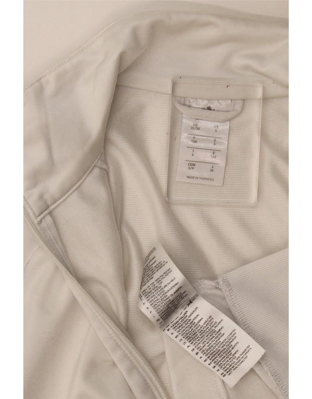 Adidas Mens Tracksuit Top Jacket UK 36/38 Pequeno Poliéster Branco