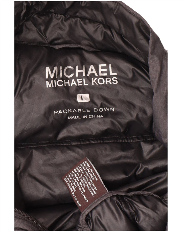 Jaqueta acolchoada masculina MICHAEL KORS UK 40 grande cinza nylon