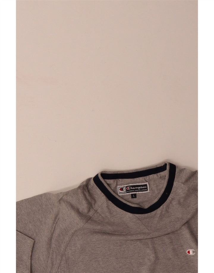 CAMPEÃO Camiseta Masculina Top Grande Algodão Cinza