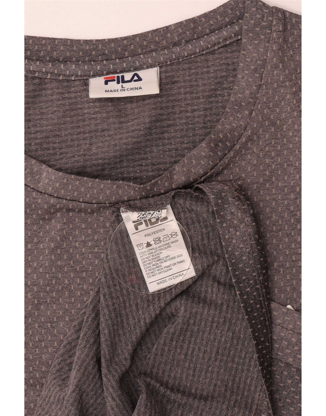 Camiseta masculina Fila grande poliéster cinza