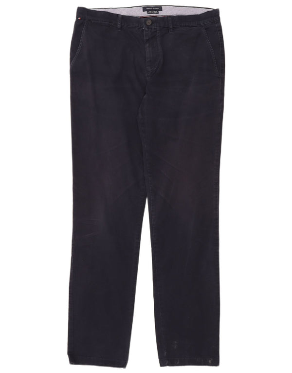 Tommy Hilfiger Mens Slim Fit Chino Calças W34 L34 Azul Marinho