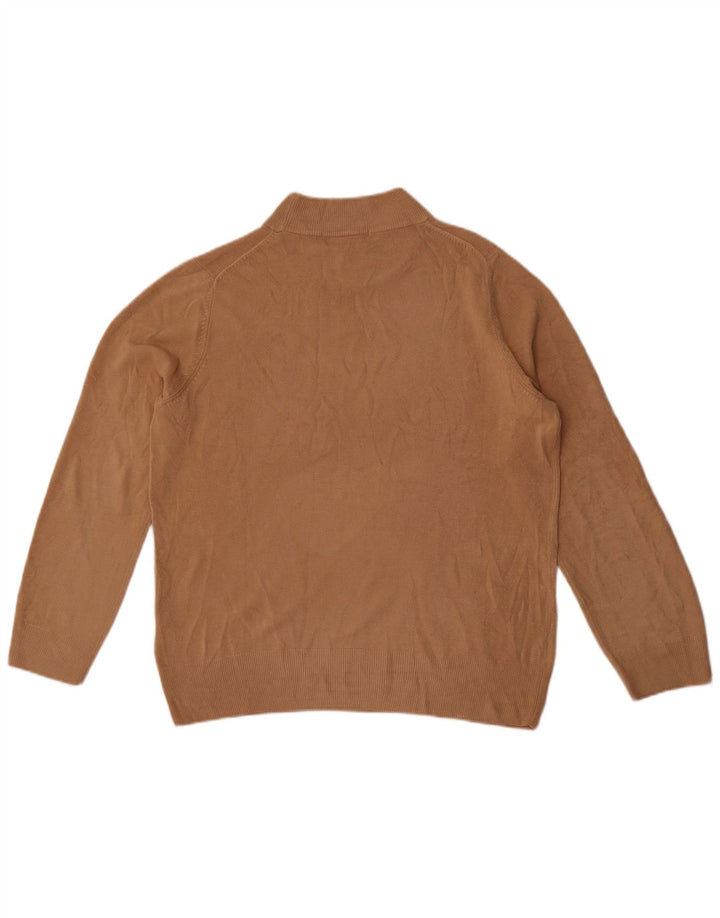 Suéter feminino Marks & Spencer com gola tartaruga Reino Unido 16 grande marrom