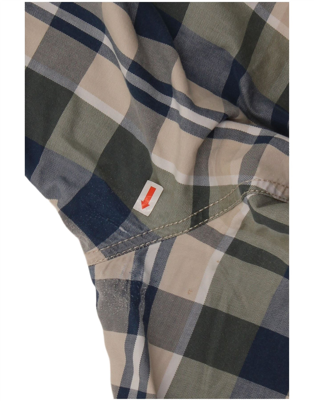 Shorts cargo masculino Sisley IT 50 grande W36 algodão xadrez multicolorido