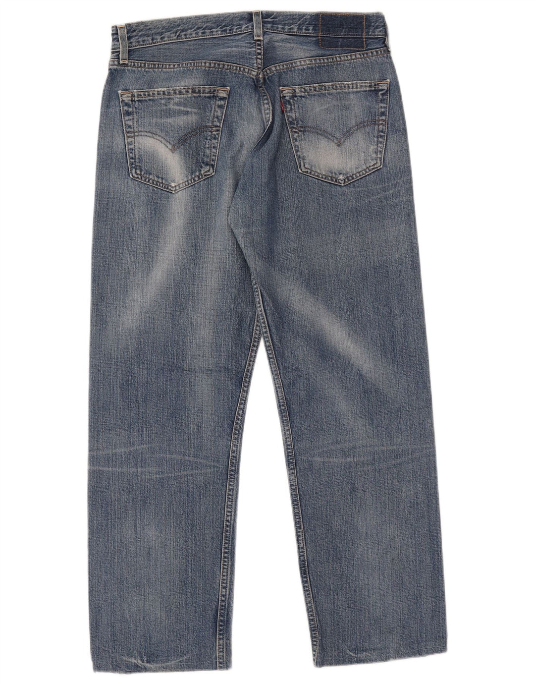 Calça Jeans Levis Masculina 501 Distressed Straight W34 L27 Azul Algodão