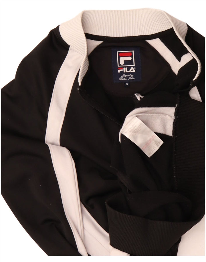 Fila Mens Tracksuit Top Jacket Pequeno Preto Colourblock Poliéster