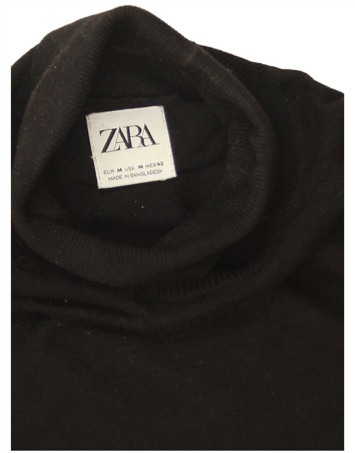 Zara Suéter masculino com gola redonda e viscose preta média