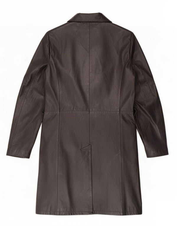 Casaco de couro feminino vintage IT 50 XL preto