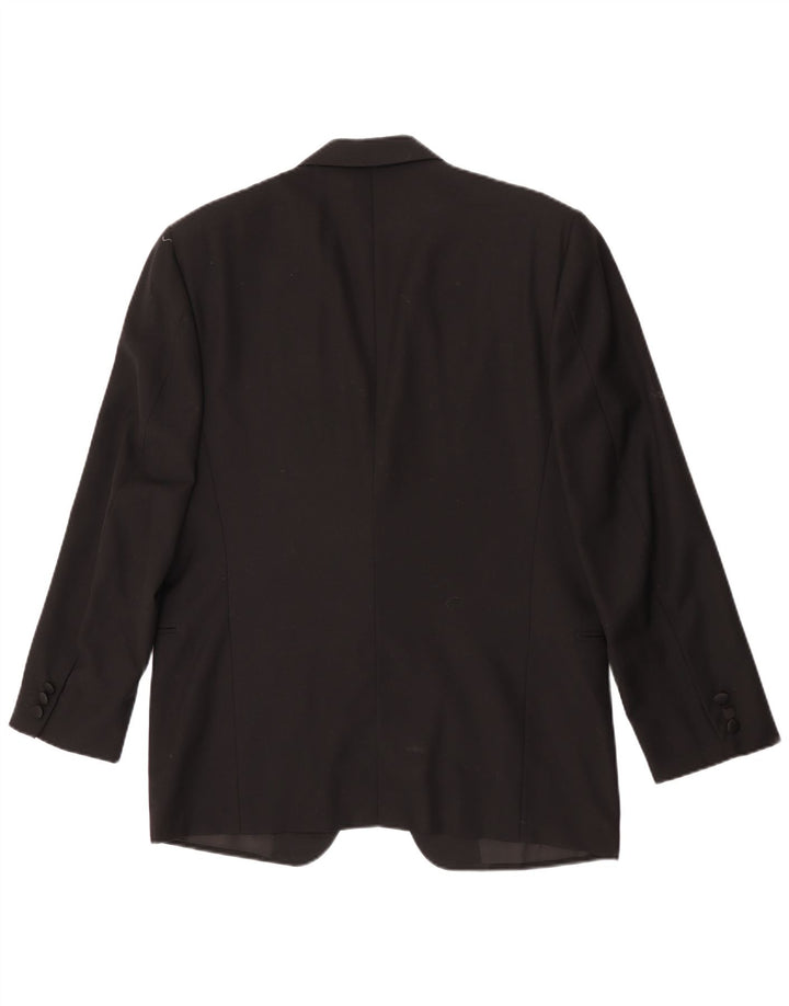 Jaqueta blazer masculina vintage com 1 botão IT 50 grande lã preta