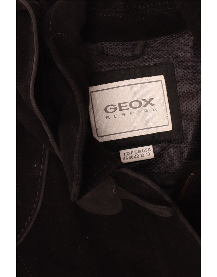 Casaco feminino GEOX Respira Duffle UK 12 algodão preto médio