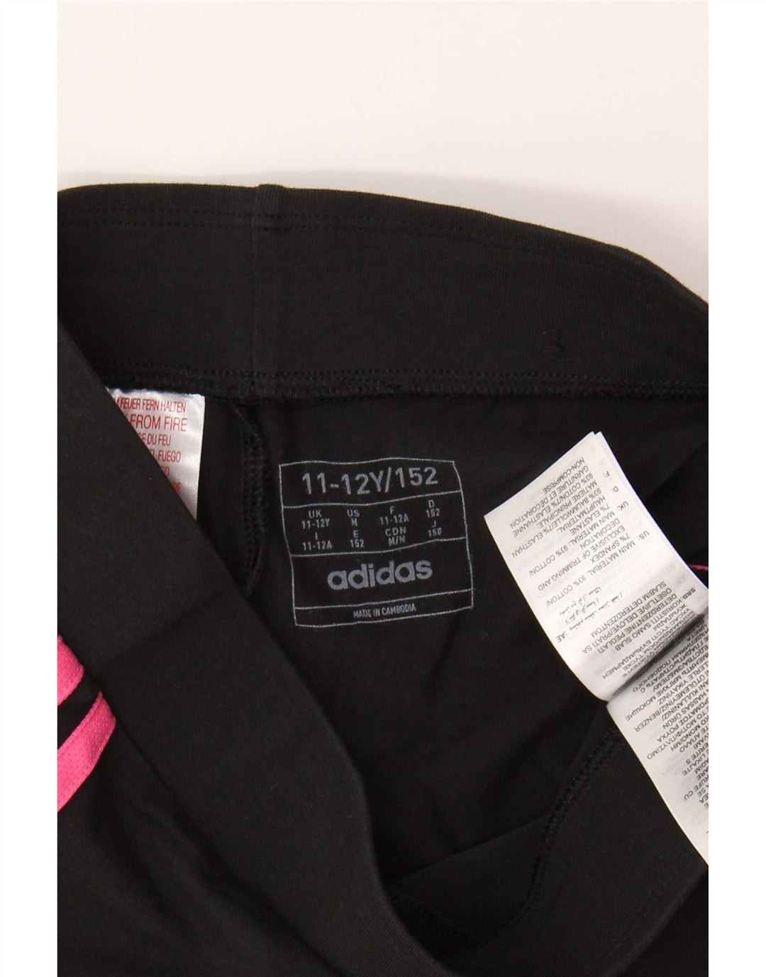 Leggings ADIDAS Meninas 11-12 Anos Algodão Preto