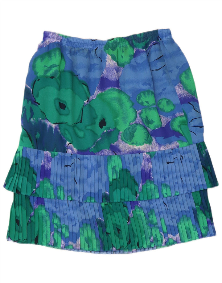 Conjunto de saia feminina Fink de 2 peças UK 16 grande W30 azul floral poliéster