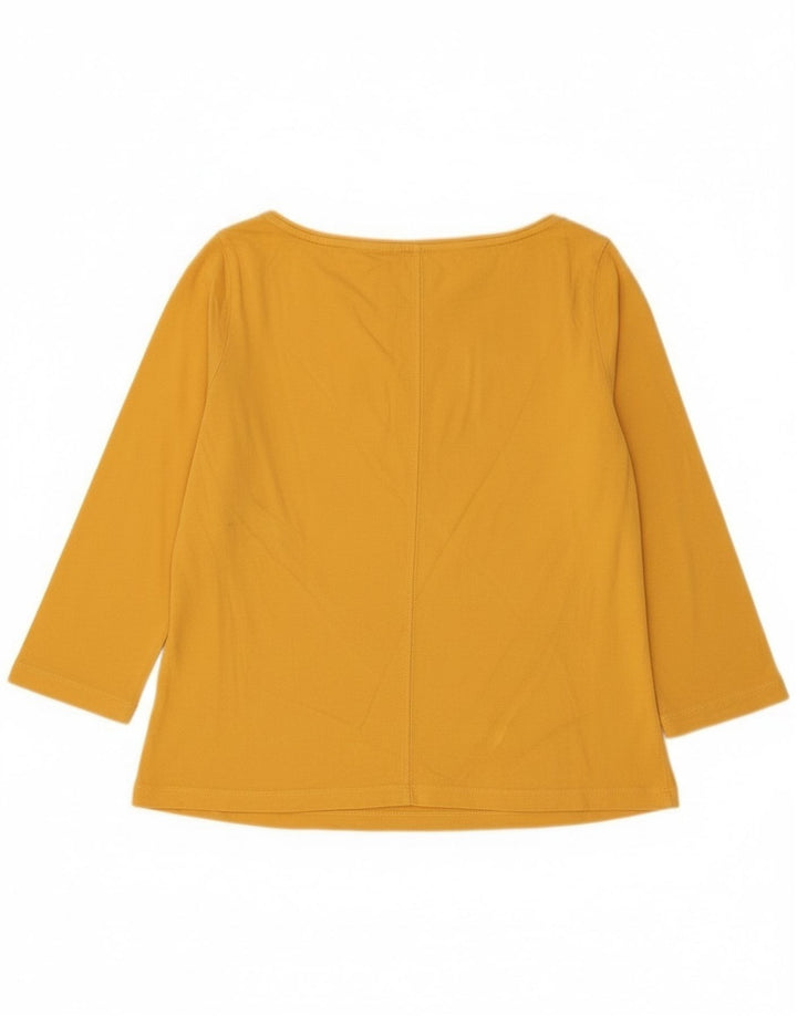 Top feminino Tommy Hilfiger manga 3/4 Reino Unido 14 algodão amarelo médio