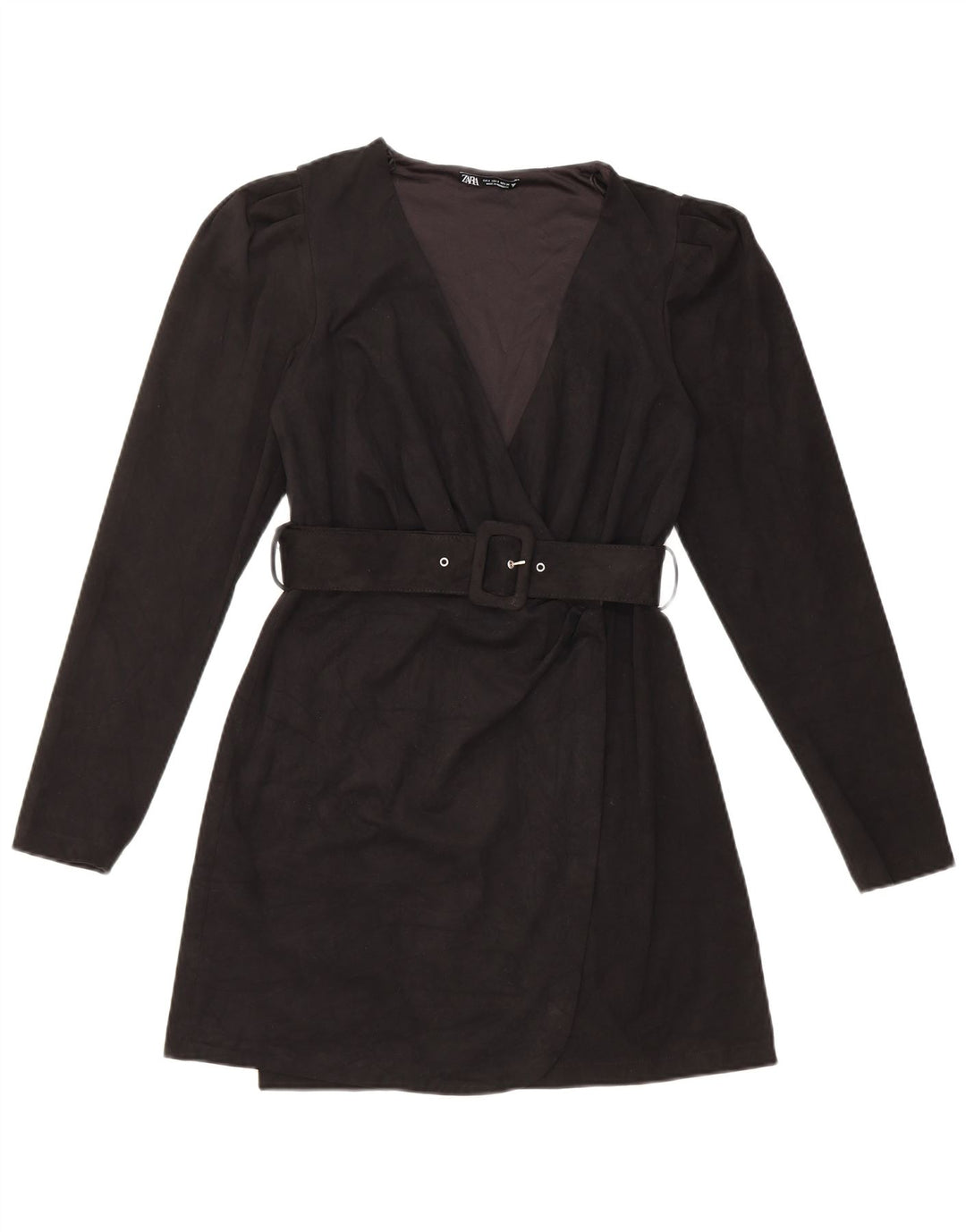 Vestido feminino Zara de manga comprida Reino Unido 10 pequeno preto
